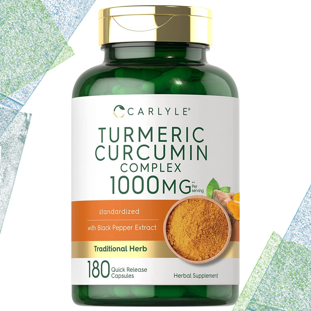 Куркума Carlyle Turmeric Curcumin Complex 1000 мг на порцію (Турмерик Куркумін), 180 капсул