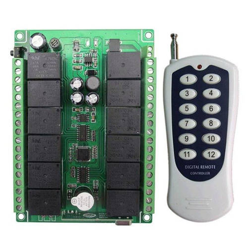 Электрический выключатель на 12 каналов на 12 Вольт с пультом ДУ ...