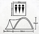 Намет 3-х місцева туристична з тамбуром 310х220х155см, фото 5