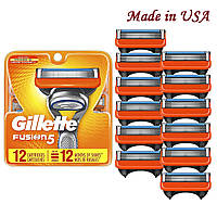 Сменные картриджи для бритья Gillette Fusion5 (12 шт) Made in USA