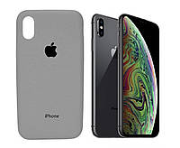 Противоударный чехол для Apple iPhone X / XS spigen black анти отпечатки пальцев с вырезом под яблоко Серый