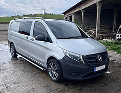 Бокові пороги Maya V1 (2 шт., алюміній) Коротка (short) і середня (Long) для Mercedes Vito / V-class W447 2014-2024 рр