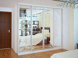 Шафа-купе 15 (4 двері піскоструй ) 2600*450*2400 мм.