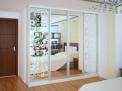 Шафа-купе 15 (2 двері піскоструй і 2 дверей дзеркало) 2600*450*2400 мм.