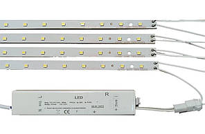 Ремкомплект для світлодіодної панелі призматік колотий лід 48Вт 6500К 4 полоси і драйвер