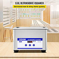 Ультразвуковой очиститель VEVOR 0,8 л, ультразвуковое устройство для очистки 40 кГц, ультразвуковое чистящее
