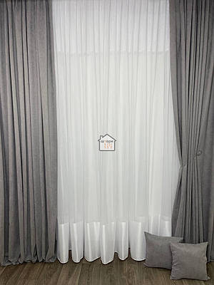 Світло-сірі однотонні штори Мікровелюр матові на вікна до спальні, зал №134 diamond 2 штори