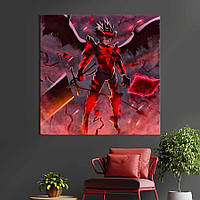 Картина в офис KIL Art Аста с крыльями из аниме Чёрный клевер 80х80 см 1an25 TS, код: 7840353