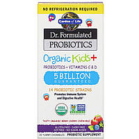 Пробиотики для детей + Витамины C и D, вкусные органические ягоды и вишня, Organic Kids +, Ga MN, код: 7331348