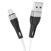Кабель Borofone BX46 Rush silicone USB to Lightning 1 m 2.4A Белый SM, код: 7847874