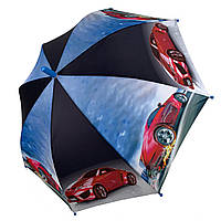 Детский зонтик для мальчиков SL Гонки Черно-синий 18104-1 PP, код: 1616239