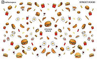 Дизайнерские наклейки для ногтей "Street Food" - StickersSpace (1018029)
