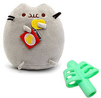 Мягкая игрушка кот с чипсами и насадка для правильного письма зелёная ST Пушин кэт 18х15 см С PP, код: 7437128