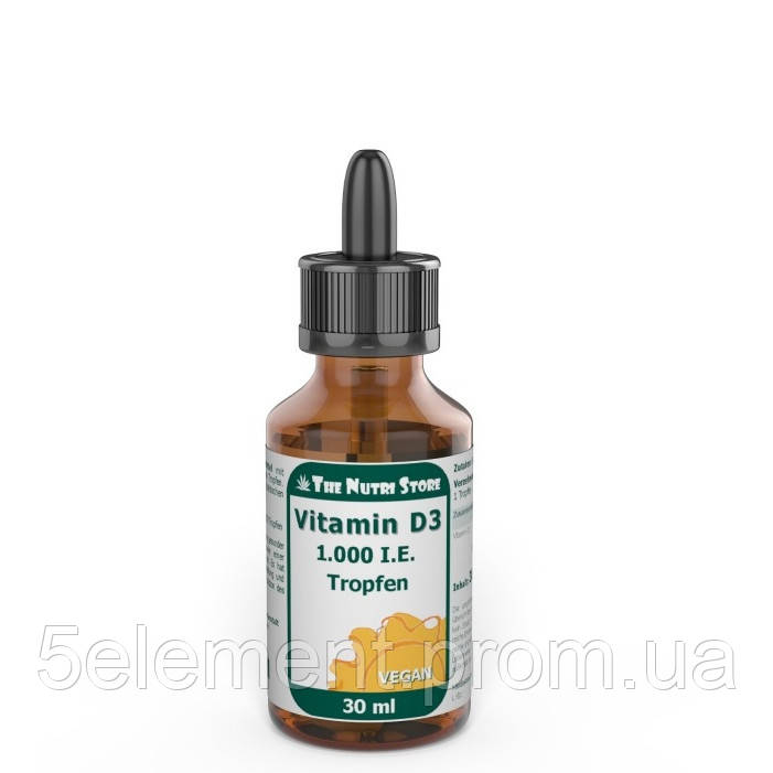 Витамин D The Nutri Store Vitamin D3 1000 IU Vegan Drops 30 Ml ФР ...