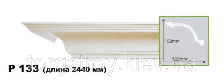 Карниз стельовий гнучкий P133F, довжина 2,00м, Gaudi decor, фото 1