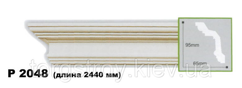 Карниз стельовий P2048F, довжина 2,00м, Gaudi decor