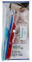 Набор по уходу за брекет системами, голубая щетка - Dentonet Pharma Brace Kit (single brush/1шт +