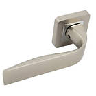 Ручки дверні Trion ЦАМ ELIOS SN\CP Квадрат, фото 2