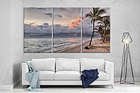 Модульная картина на холсте ProfART XL11 167 x 99 см Закат на пляже hubsUXA82299 CS, код: 1225866