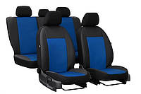 Авто-чехлы на сиденье из экокожи универсальные Pok-ter Road черный с синей вставкой PP, код: 7891088
