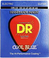 Струны для электрогитары 6 шт DR CBE-10 Cool Blue Medium Coated Electric Guitar Strings 10 46 SK, код: 2660082