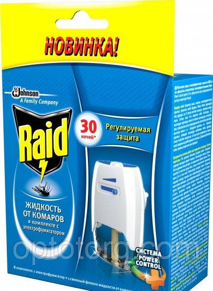 Рейд набір фумігатор + рідина 30 ночей від комарів оригінал, фото 1