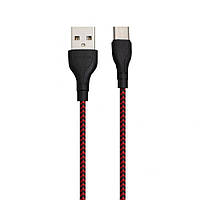 Кабель USB Borofone BX39 Beneficial USB - Type C 3А 1м Черно-Красный SC, код: 7633909