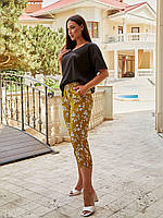 Жіночий батальний літній костюм-двійка: футболка + бриджі (р.48-58). Арт-2755/20