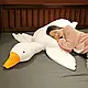 Забавная детская плюшевая игрушка-подушка Гусь 180 см Белая, Мягкие пушистые игрушки для девочек - фото 4 - id-p1845841986