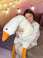 Интерьерная мягкая игрушка-подушка антистресс Гусь 180 см Белая