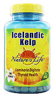 Nature's Life Icelandic Kelp - Ламинария, натуральный йод, 500 таблеток