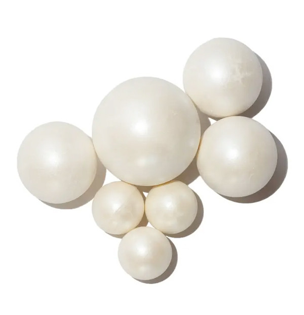 Шоколадні сфери на торт перламутрові білі Сладо