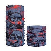 Бафф бандана-трансформер, шарф з мікрофібри, 10 черепів, розмір 49 х 25 см, матеріал поліестер