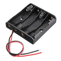 Відсік для 4 батарей AAA, 6В бокс кейс з проводами, Arduino, довжина провода 15 см, тип конектора: +- проводи під пайку