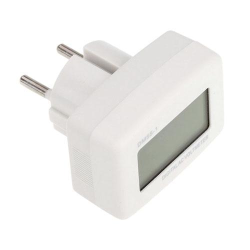 Вольтметр мережевий розетковий DM55-1, ЖК та підсвітка, діапазон вимірювання 110-300 В змінного струму