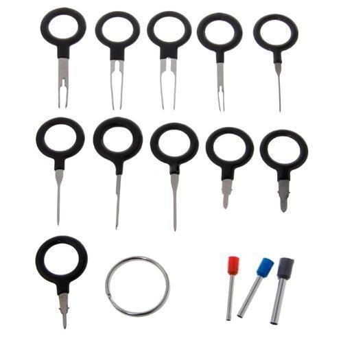 Набір з 11 знімників для витягування пінів контактів з роз'ємів авто, алюміній та пластик