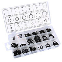 Набір з 225 ущільнювальних кілець О-кілець для автокондиціонерів, гумовий, в органайзері 20.5 х 10.5 х 3 см