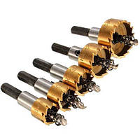 Набір з 5 коронок, корончатих сверл 16-30 мм по металу HSS, для ручного дриля та свердлильного станка