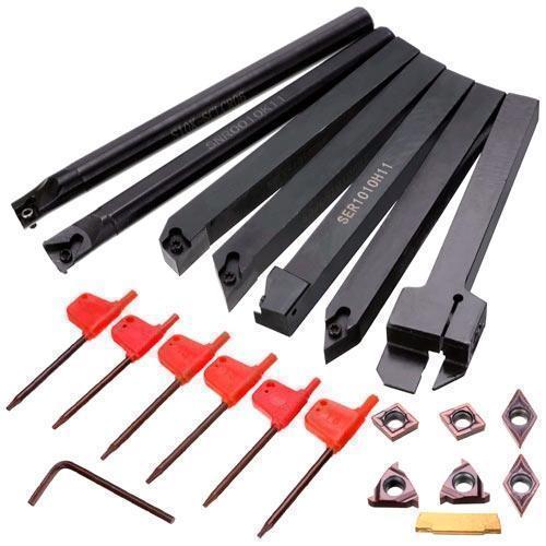 Набір з 7 токарних тримачів, різців 10мм для токарного станка, з твердосплавними пластинами