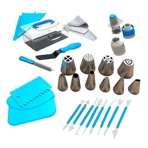 Набір для декору тортів кексів, кондитерські інструменти, 38 шт, в кейсі, з підставкою та насадками