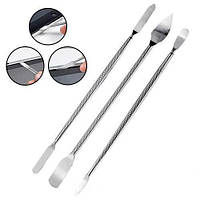 Набір з 3 лопаток шпателів двосторонніх для вскриття корпусів, медичні, метал, вага 70 г