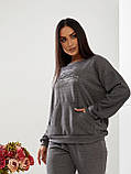 Жіночий стильний сірий трикотажний спортивний костюм великих розмірів (р.48-54). Арт-2761/20, фото 3