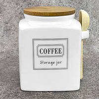 Банка для кави "Storage jar" з ложкою 800мл 10*10*13см Stenson (MC4550-C) [Склад зберігання: Одеса №3]