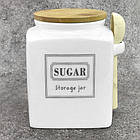 Банка для цукру "Storage jar" з ложкою 800мл 10*10*13см Stenson (MC4550-S) [Склад зберігання: Одеса №3]
