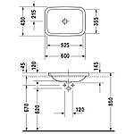 Раковина вбудована 600x430 Duravit Durastyle 0372600000, фото 4