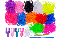 Набор для плетения из резинок с рогатками и крючками Loom Bands Set 12 цветов 2400шт.