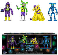 Five Nights at Freddy's Blacklight Action Figures Чика Фокси Голден Фредди Аниматроник Скелет