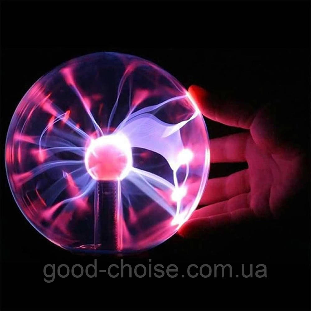 Плазменный шар-ночник, 3 дюйма, 7,5 см / Cветильник с молниями, от сети и батареек / Лампа-ночник в спальню - фото 3 - id-p1845311091