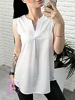 Красивая легкая блузка на лето из качественного софта в белом цвете
