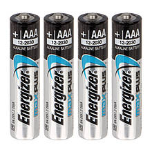 Батарейка лужна, Alkaline AAA Max Plus (LR03) Energizer 1.5V, 4 шт. у блістері